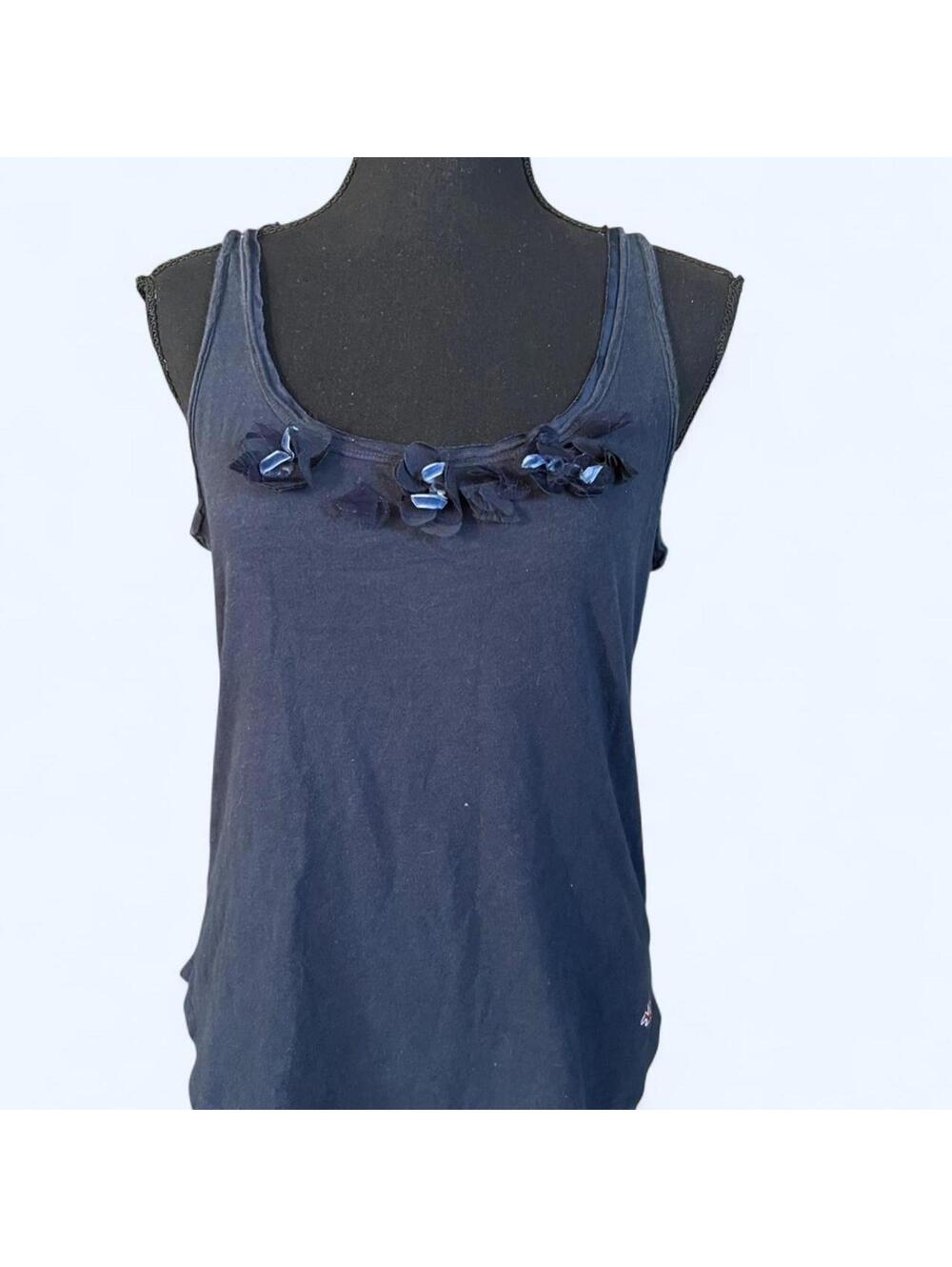 Vintage Y2K Hollister fairy coquette flower neckline tank top Size Medium 💙 - Picture 2 of 7